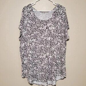 Women's Short Sleeve Leopard Print T-shirt Top